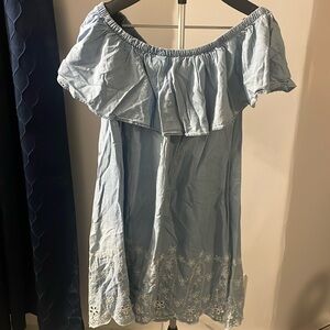 Chambray off the shoulder dress